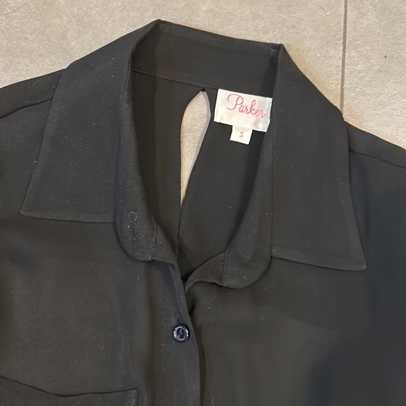 Parker Long Sleeve, Open Back ,Silk Blouse - Picture 5 of 11